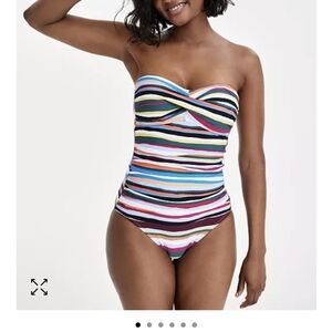 Anne Cole Striped One Piece Swimsuit Size 6
